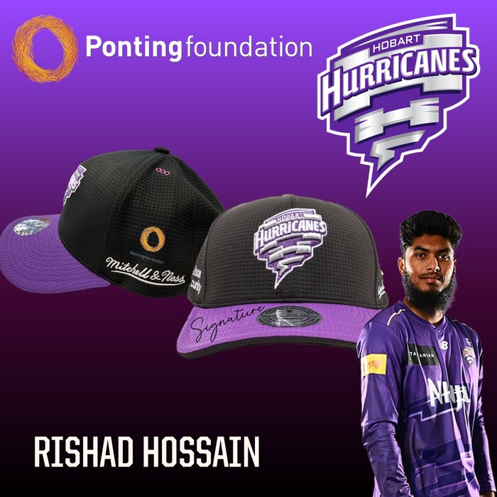 Photo of Rishad Hossain Hobart Hurricanes 25/26 Ponting Foundation Match-Worn Cap