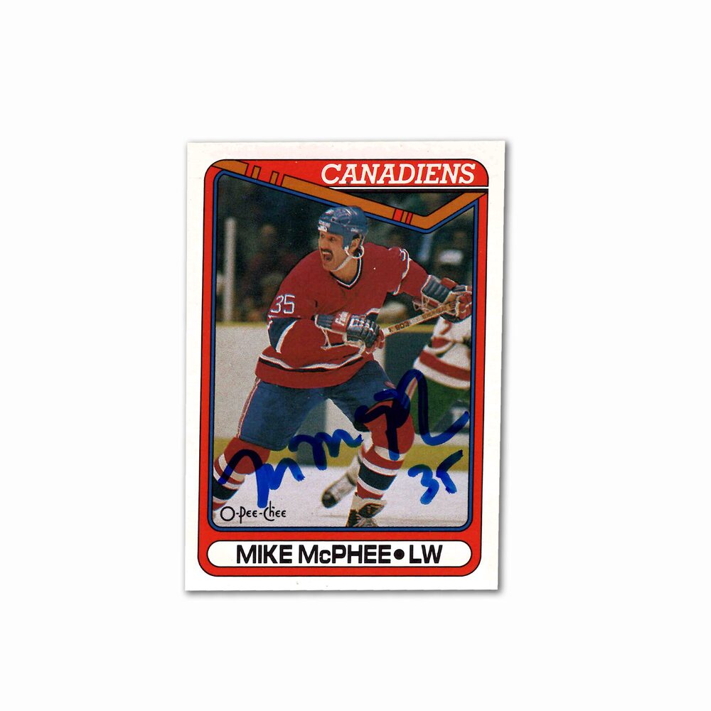 Mike McPhee Autographed Montreal Canadiens 1990 OPC #137 Hockey Card