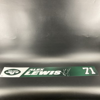 Jets - Alex Lewis Signed Locker Name Plate