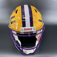 NFL - LSU Multi Signed Replica Speed Helmet Signed by Jayden Daniels, Ma...