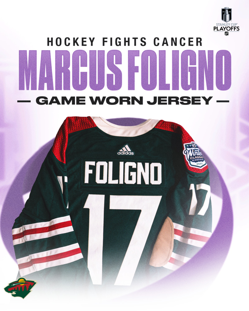 Marcus Foligno Autographed 2022 NHL Winter Classic Jersey - Worn During Pregame Warmups - Minnesota Wild