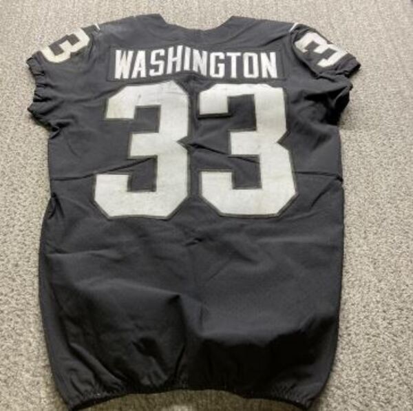 STS - Raiders DeAndre Washington Game Worn Jersey 2017 Season Size 42