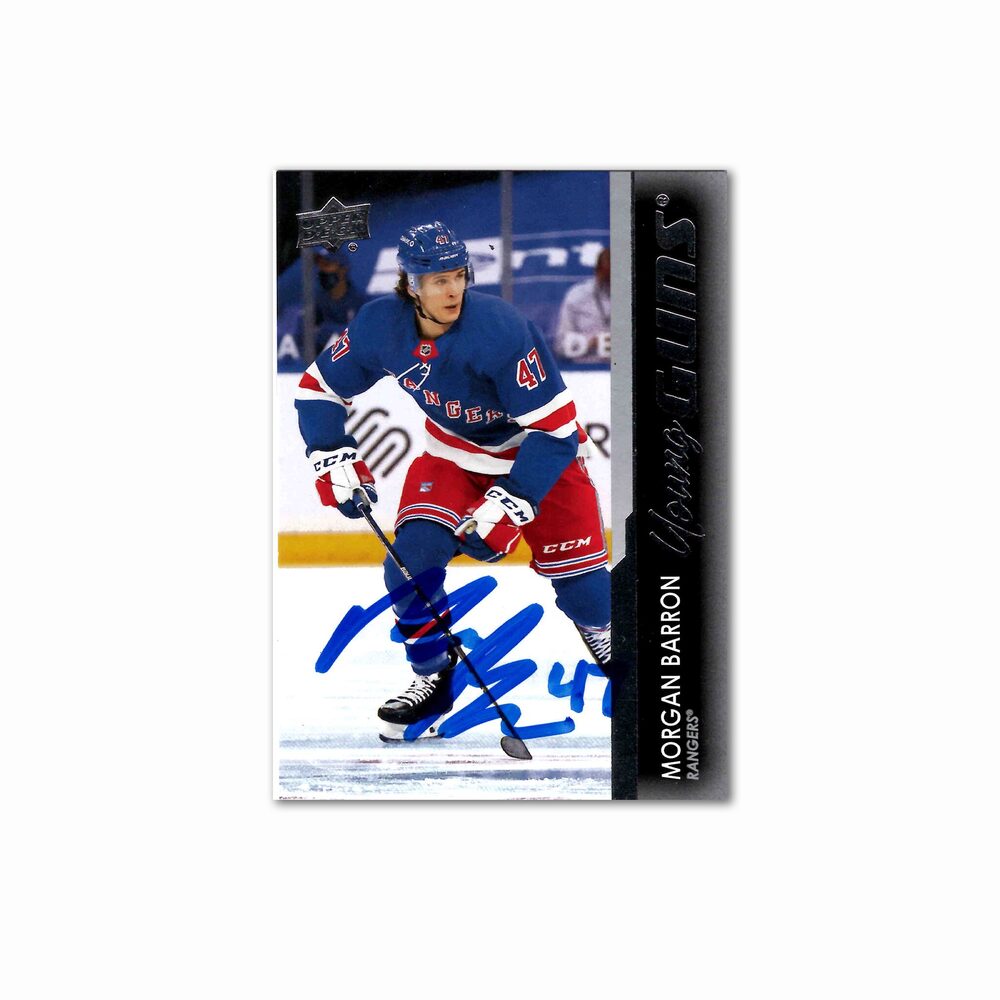 Morgan Barron Autographed New York Rangers Young Guns Hockey Card