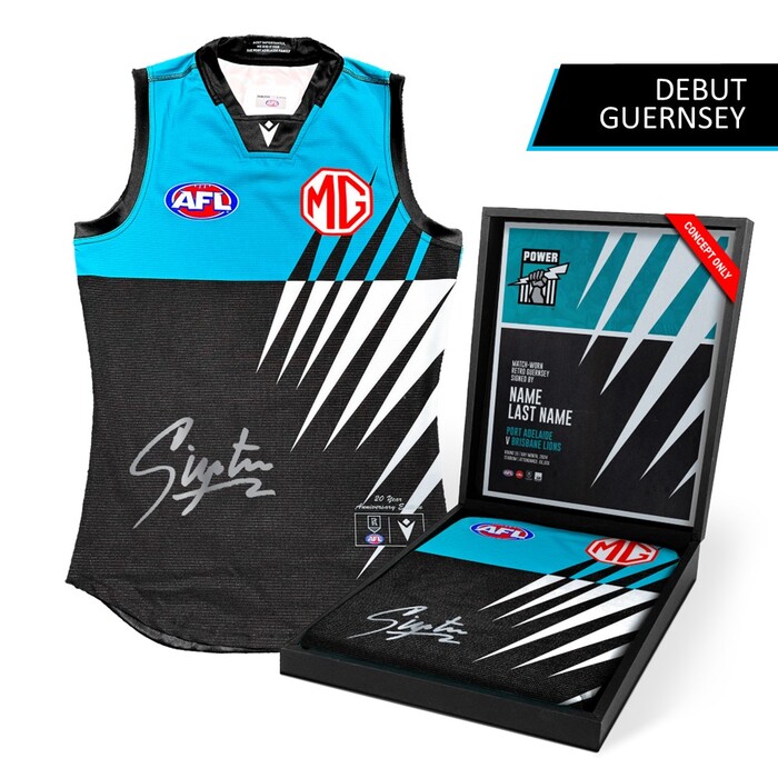 Logan Evans #43 Port Adelaide 2024 Signed Retro Match Worn Guernsey