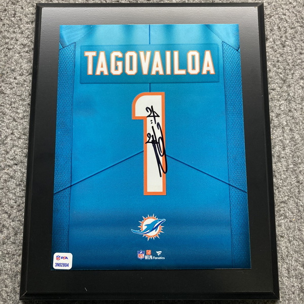 NFL - Dolphins Tua Tagovailoa Signed Jersey Number Plaque