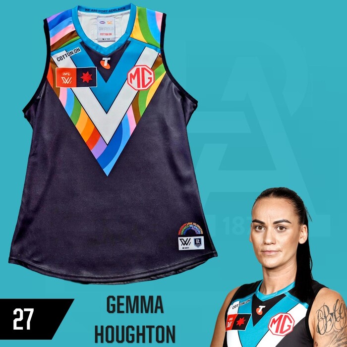 Photo of Gemma Houghton #27 Port Adelaide 2025 Pride Match-Worn Guernsey