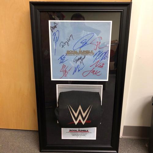Royal Rumble 2018 SIGNED Used Ring Canvas & Used Turnbuckle Commemorative Plaque