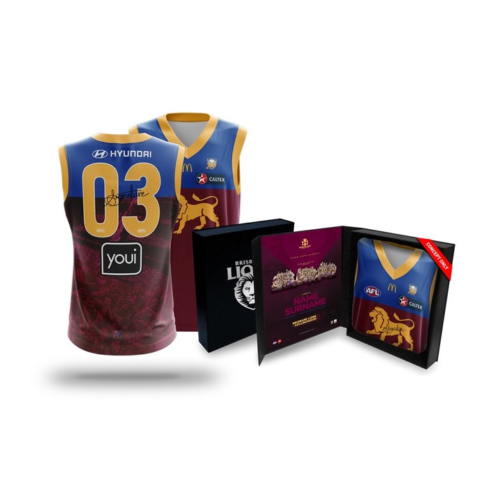 Callum Ah Chee Brisbane Lions 20th Anniversary Premiership Signed Player Issue Guernsey 
