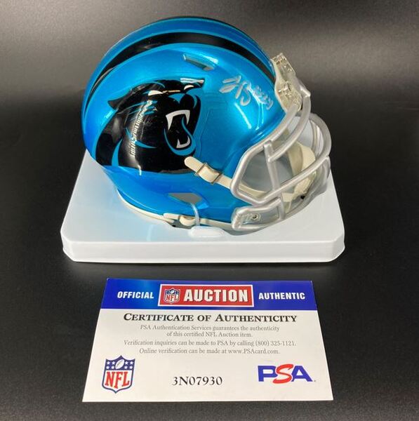 NFL - Panthers Jordan Brooks Signed Flash Mini Helmet
