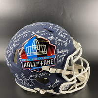 NFL - Multi Signed Blue HOF Helmet With Over 20 Signatures Inc Bill Poli...