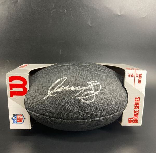 NFL - Lions Isaac TeSlaa Signed Black Composite Silver Series Football