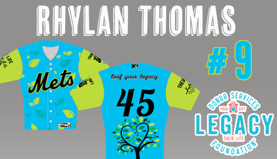 Donate Life Jersey #9 Rhylan Thomas