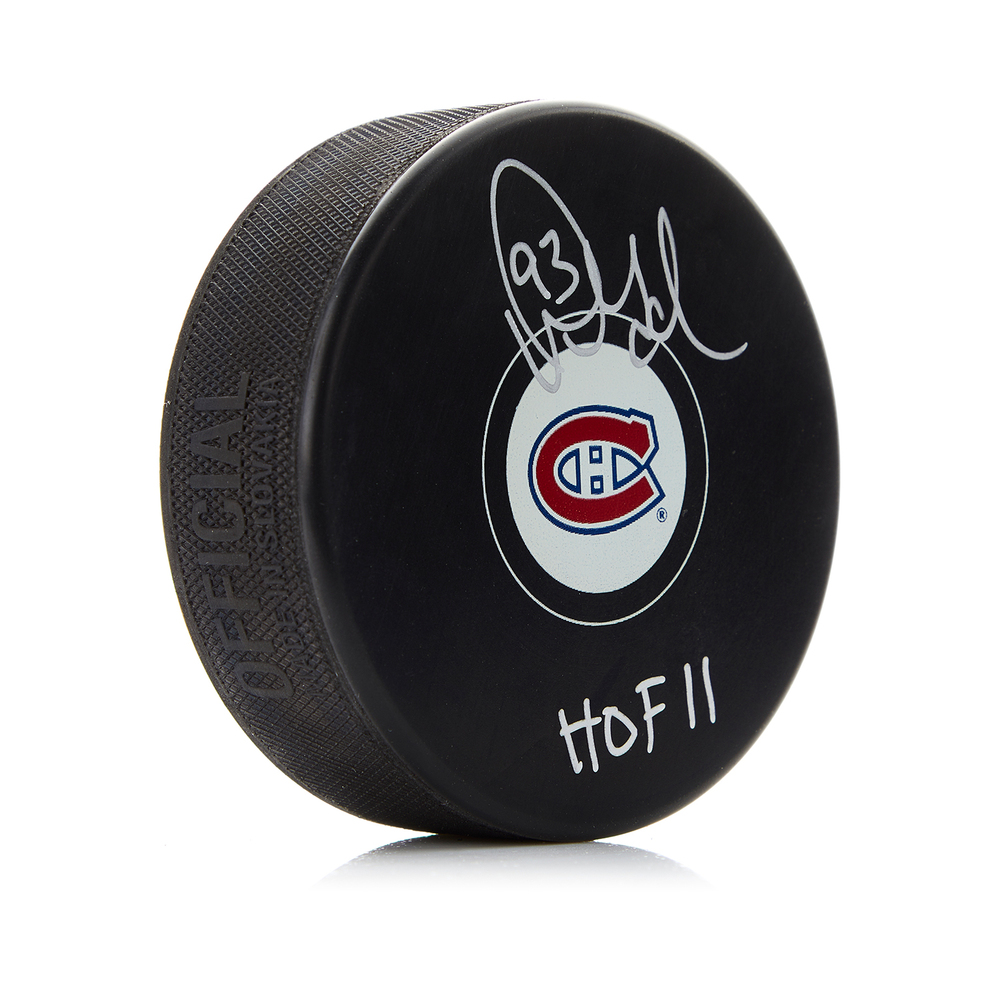 Doug Gilmour Signed Montreal Canadiens Hockey Puck with HOF Note