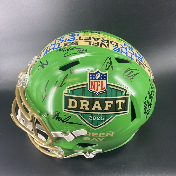 2025 NFL Draft Replica Speed Helmet Signed by Cam Ward, Ashton Jeanty, J...
