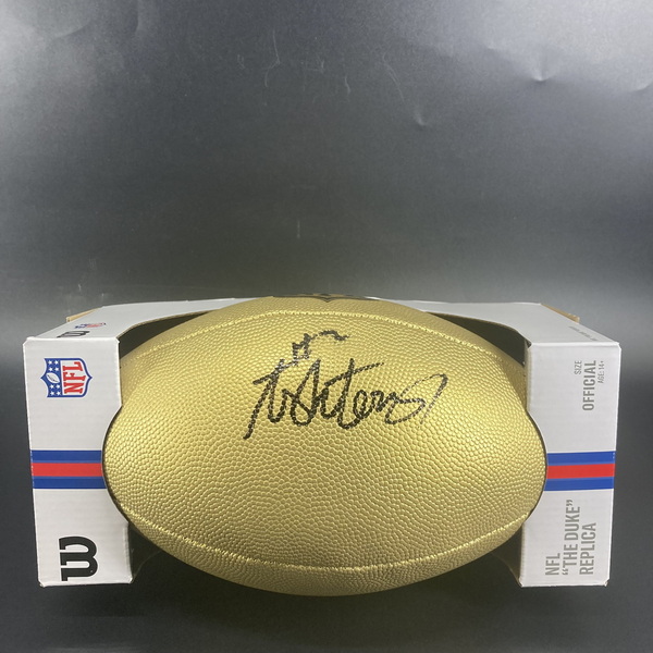 NFL - Raiders Ashton Jeanty Signed Gold Composite Football