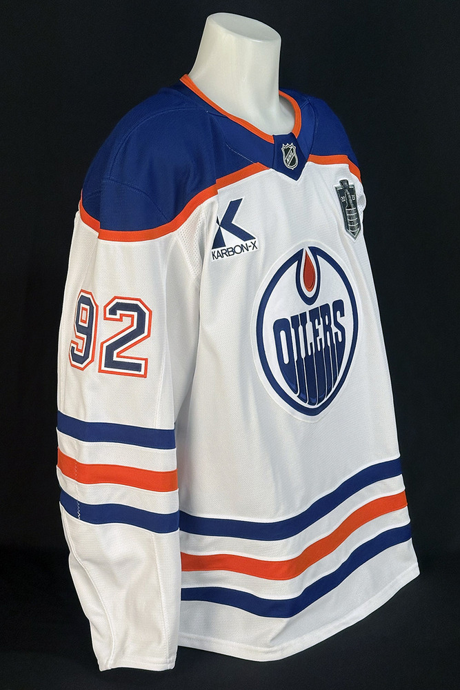 Vasily Podkolzin #92 - 2025 Stanley Cup Final Edmonton Oilers Game-Worn White Set #1 Jersey - Worn For Game #3 vs Florida Panthers