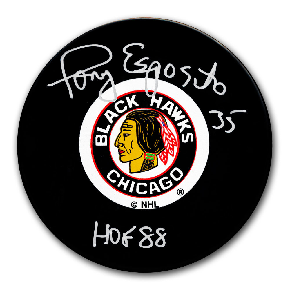 Tony Esposito Chicago Blackhawks HOF Autographed Puck