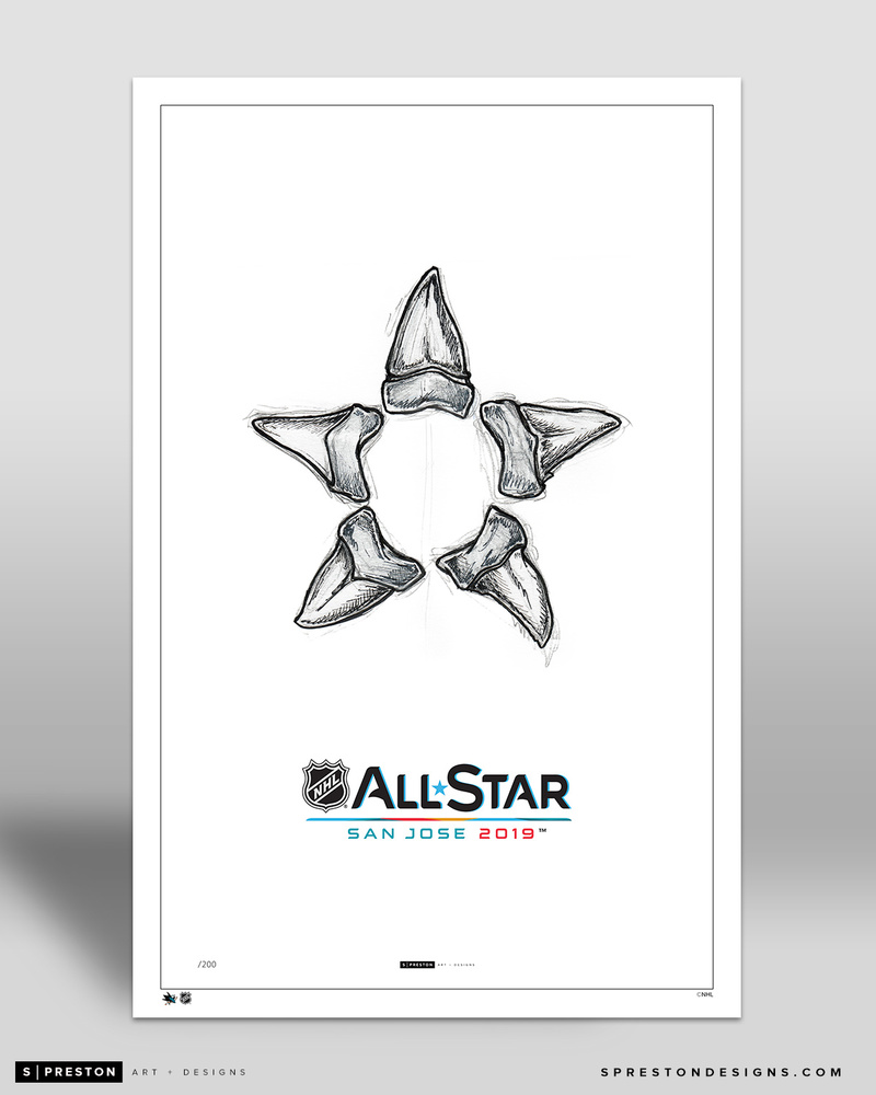 2019 ALL-STAR GAME LIMITED EDITION Sketch Print by S. Preston 191/200