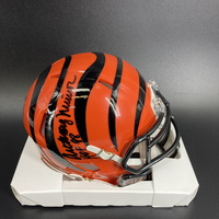 HOF - Bengals Anthony Munoz Signed Mini Helmet with HOF 98 Inscription