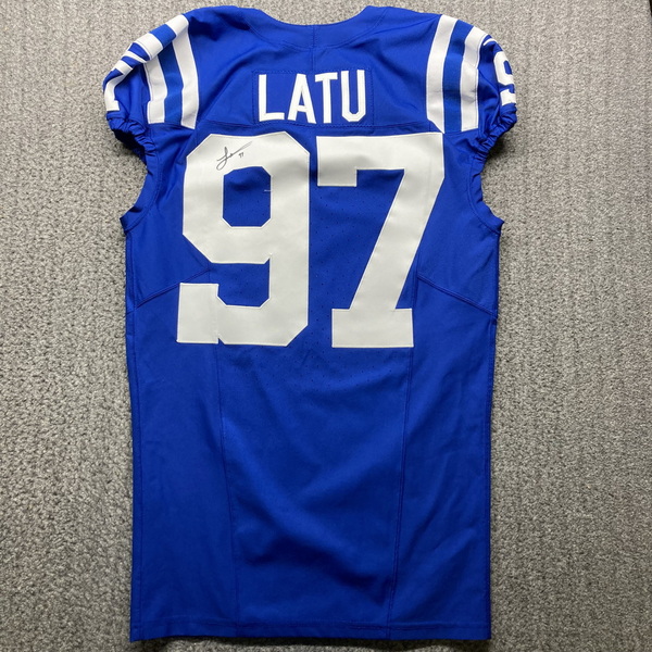 STS - Colts Laiatu Latu Signed Game Issued Jersey 2024 Season Size 42