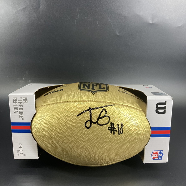 NFL - Raiders Jack Bech Signed Gold Composite Football