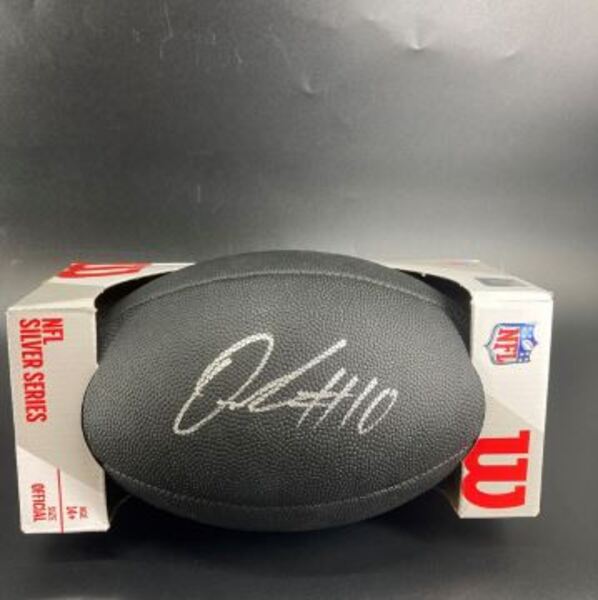 NFL - Browns Quinshon Judkins Signed Black Composite Silver Series Football
