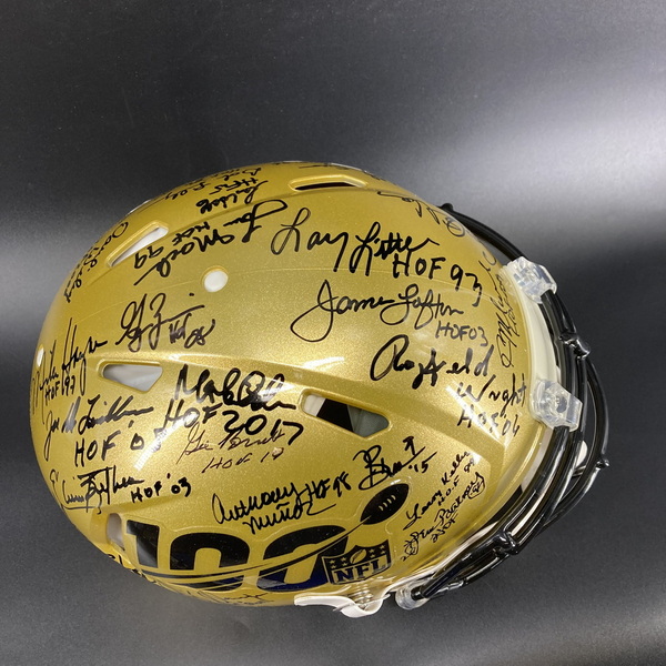 NFL - Multi Signed Gold 100th Season Authentic Speed Helmet With Over 25...