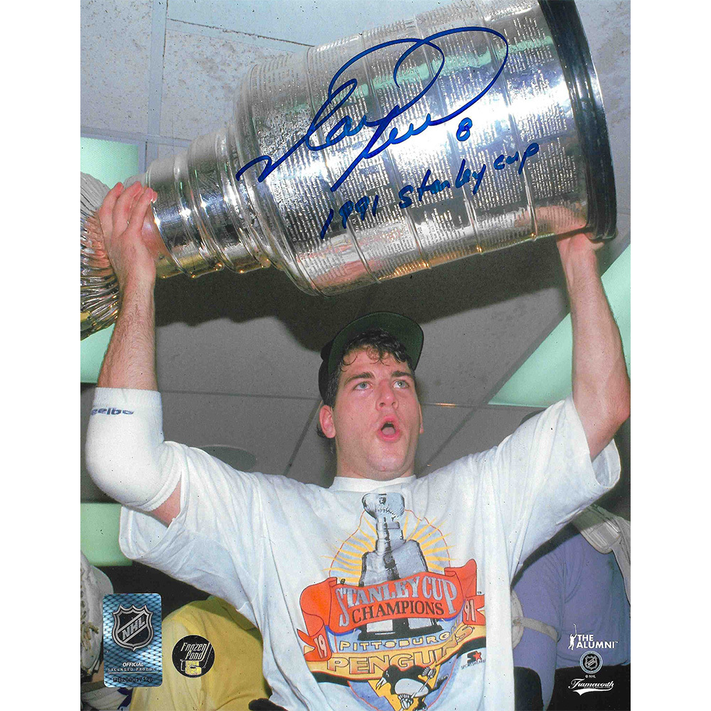 Mark Recchi Autographed Pittsburgh Penguins 8X10 Photo w/1992 STANLEY CUP Inscription 