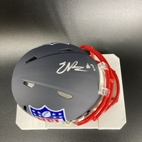 NFL - Fresno State Erik Brooks Signed Blue Shield Mini Helmet