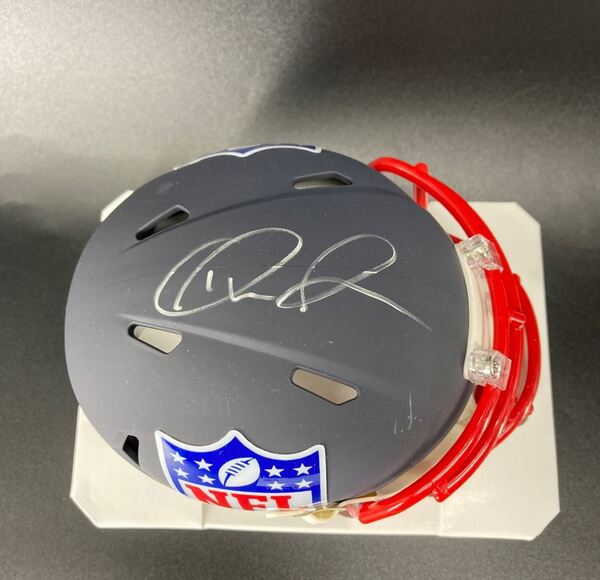 NFL - Giants Theo Johnson Signed Blue Shield Mini Helmet