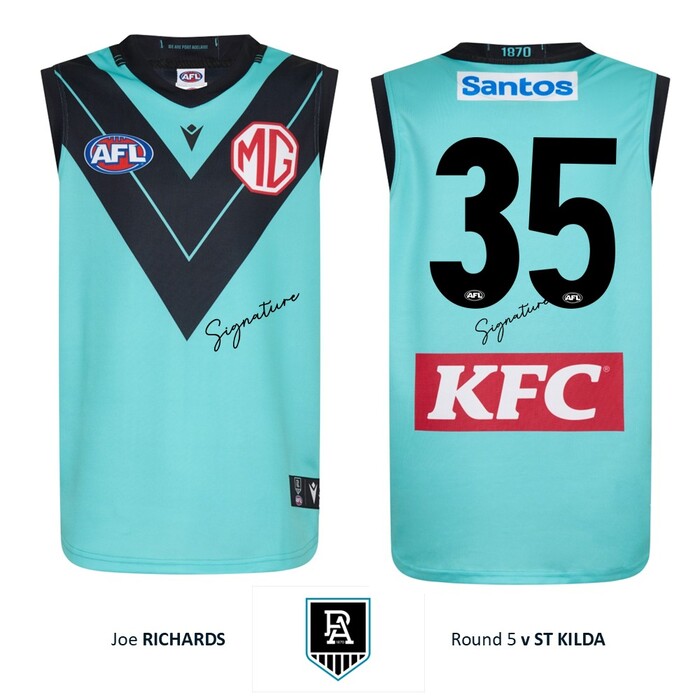 Photo of Joe Richards #35 Port Adelaide 2026 Gather Round Guernsey