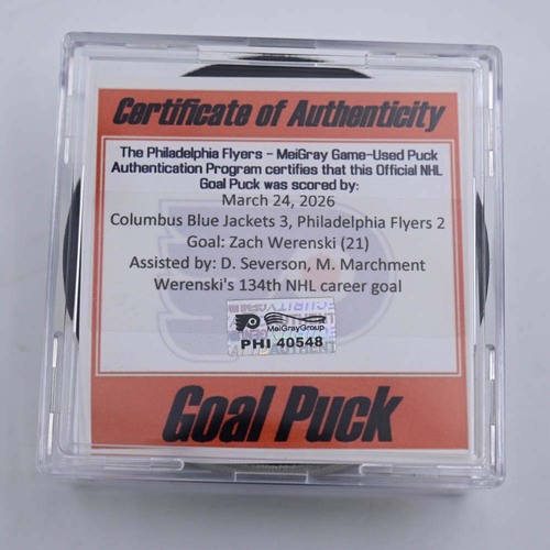 Image of Werenski, Zach - Columbus Blue Jackets - March 24, 2026 at Philadelphia Flyers (Flyers Logo)