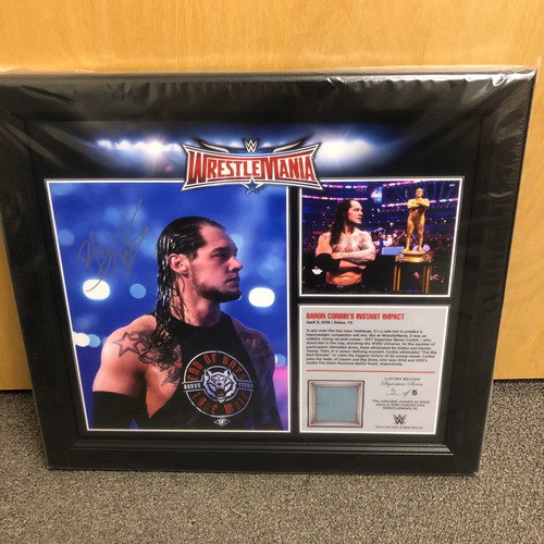Baron Corbin SIGNED WrestleMania 32 15 x 17 Framed Ring Canvas Photo Collage (#5 of 5)