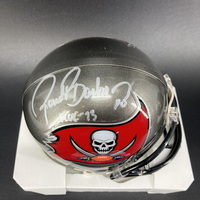 HOF - Buccaneers Ronde Barber Signed Mini Helmet with HOF 23 Inscription