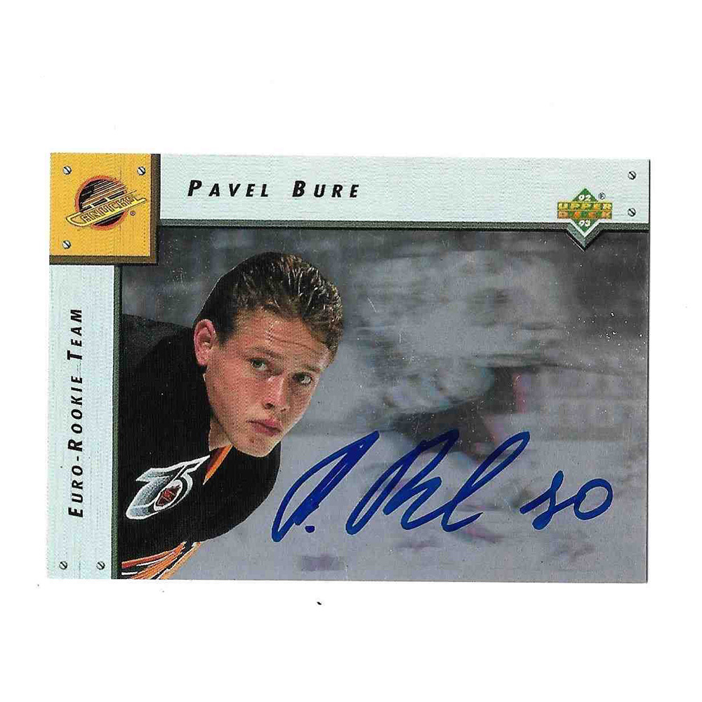 Pavel Bure Autographed 1992-93 Upper Deck Euro-Rookie Team Card