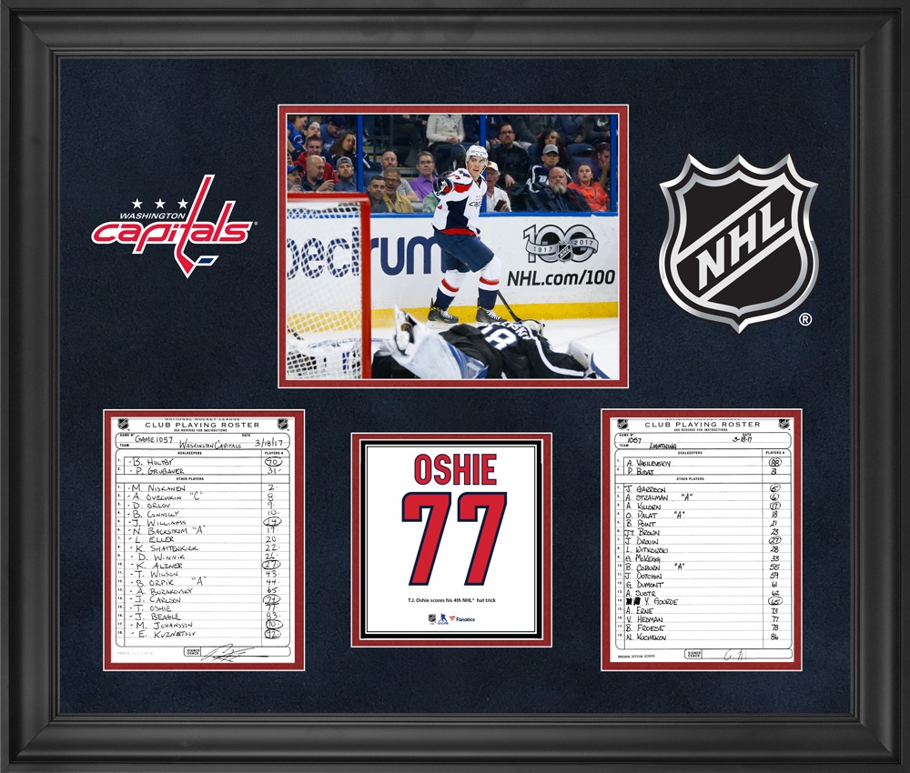 Washington Capitals Framed Original LineUp Cards from March 18, 2017