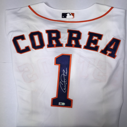 Photo of Carlos Correa Autographed Authentic Astros Jersey