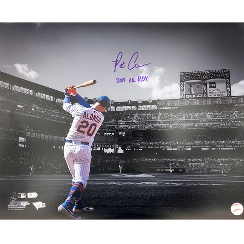 Photo of Pete Alonso - Autographed 16X20 Photo - Inscribed "2019 NL ROY"