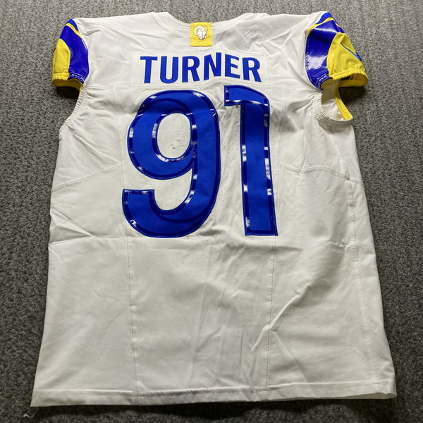 STS - Rams Kobie Turner Game Worn Jersey (11/17/2024) Size 46 With Capta...