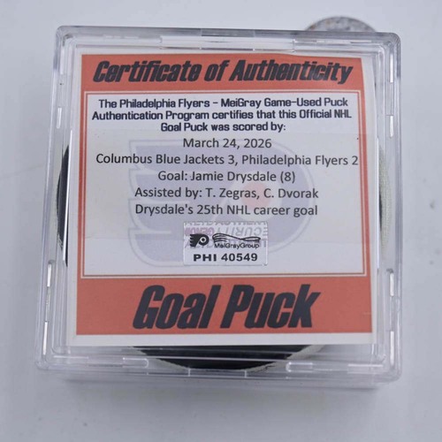 Image of Drysdale, Jamie - Philadelphia Flyers - March 24, 2026 vs. Columbus Blue Jackets (Flyers Logo)