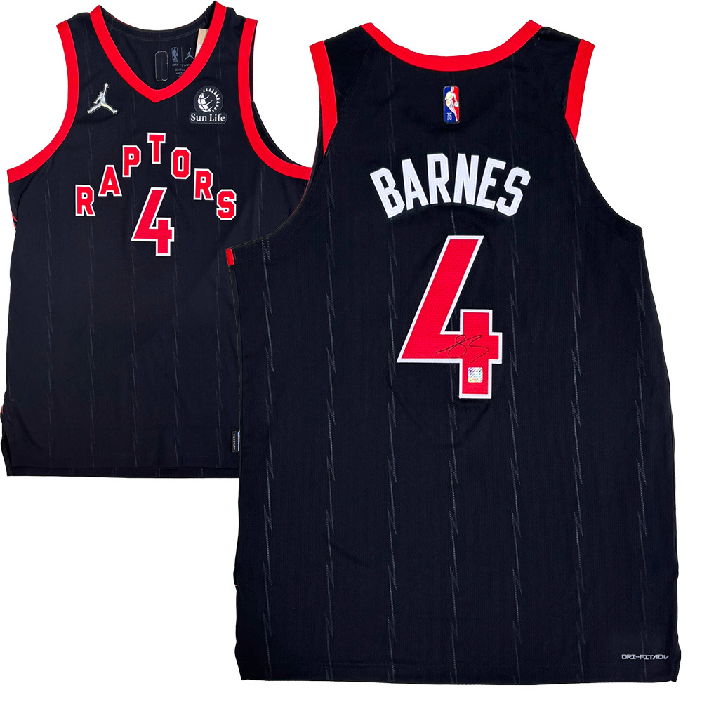 Scottie Barnes Autographed Toronto Raptors Swingman Statement Jersey