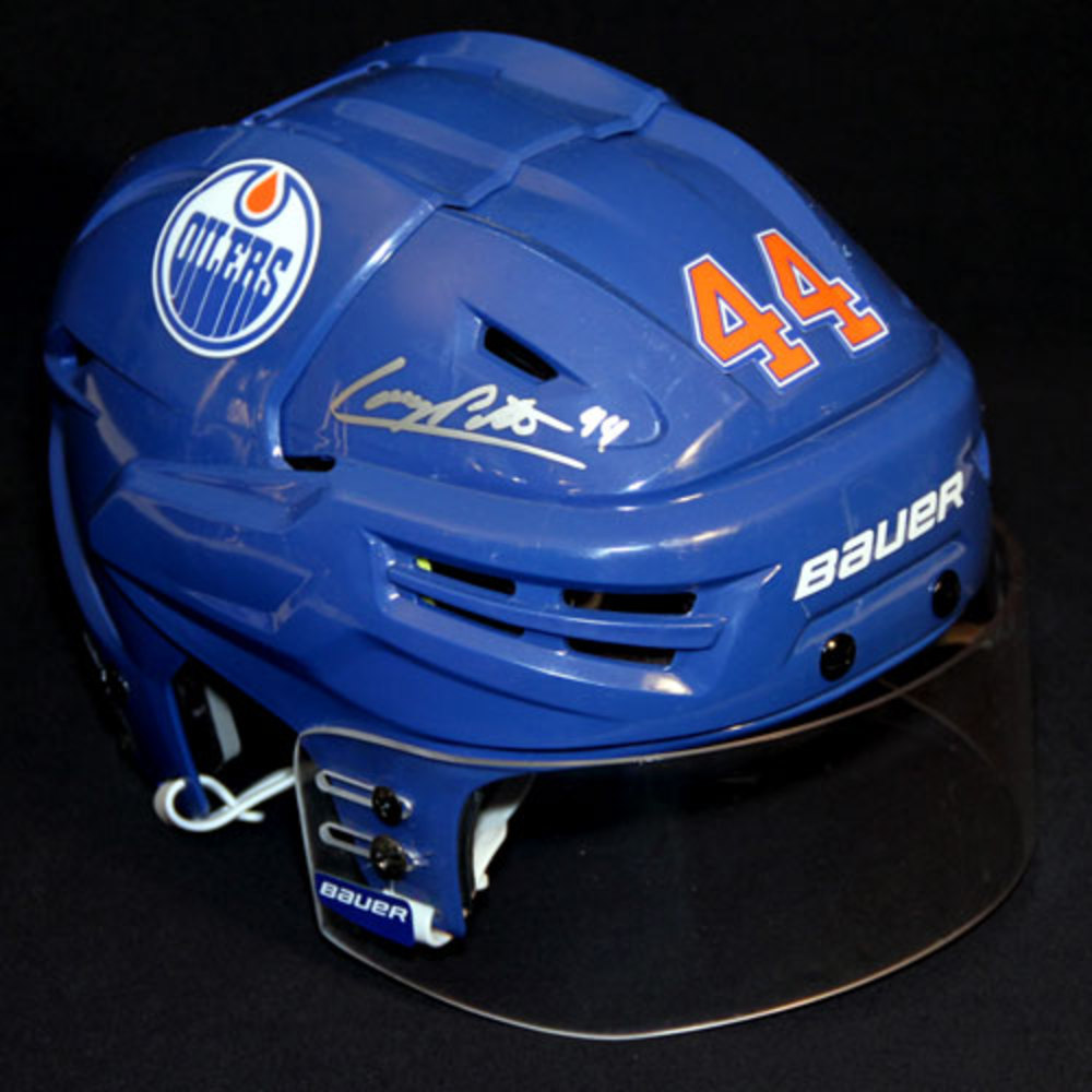 Corey Potter 44 Autographed 201213 Edmonton Oilers Game Worn Royal
