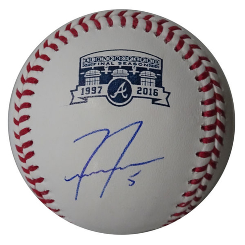 Freddie Freeman Autographed Baseball with Turner Field Final Season