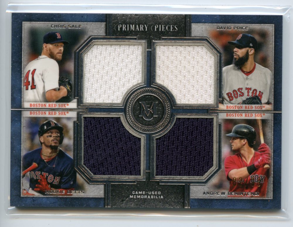 2019 Topps Museum Collection Primary Pieces Four Player Quad Relics #FPRSPBB Price/Benintendi/Betts/