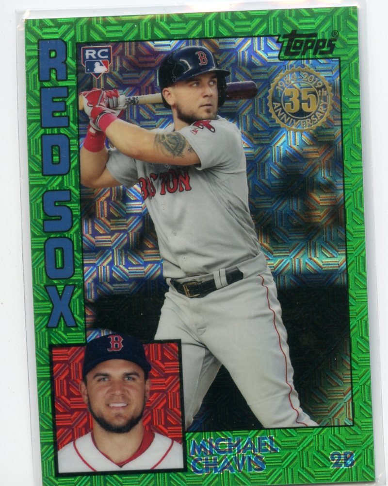 2019 Topps Update '84 Topps Silver Pack Chrome Green Refractors #T84U8 Michael Chavis 15/99