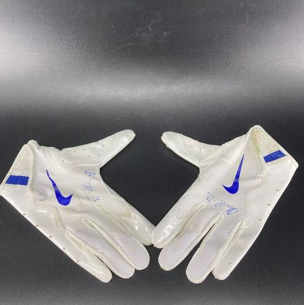 International Games - Colts Alec Pierce Signed Game Used Gloves