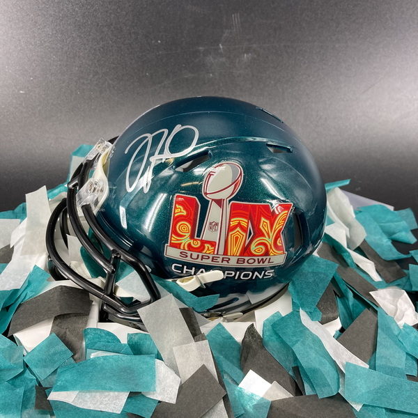Eagles - Jalen Hurts Signed Commemorative Super Bowl LIX Mini Helmet Wit...