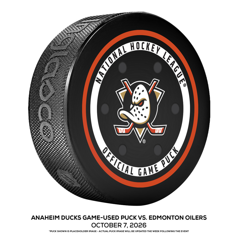 Anaheim Ducks Game-Used Puck vs. Edmonton Oilers on October 7, 2026