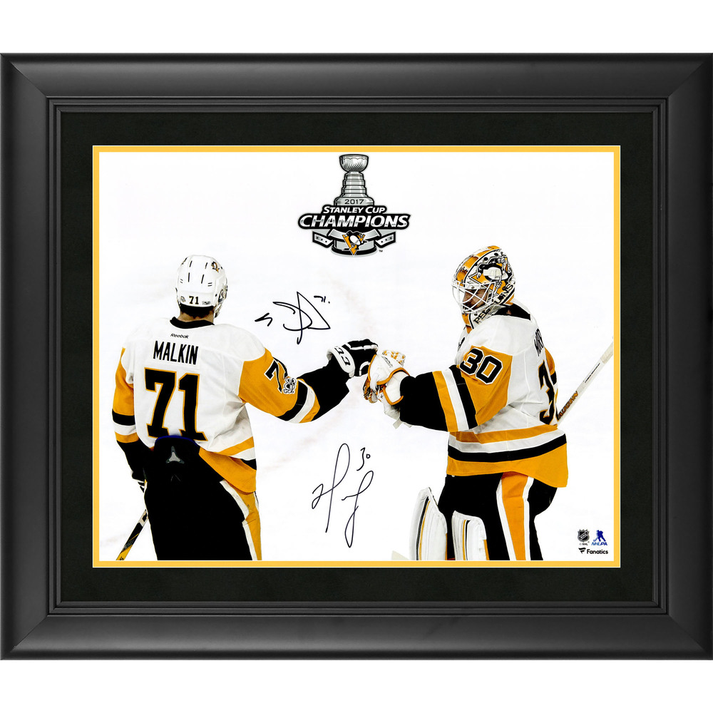 Matt Murray and Evgeni Malkin Pittsburgh Penguins Framed Autographed 16