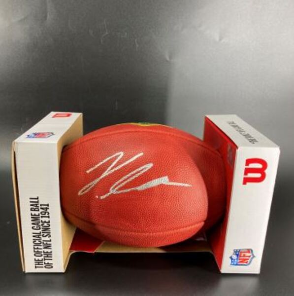 NFL - Cardinals Jeremiyah Love Signed Authentic Football with Draft Logo